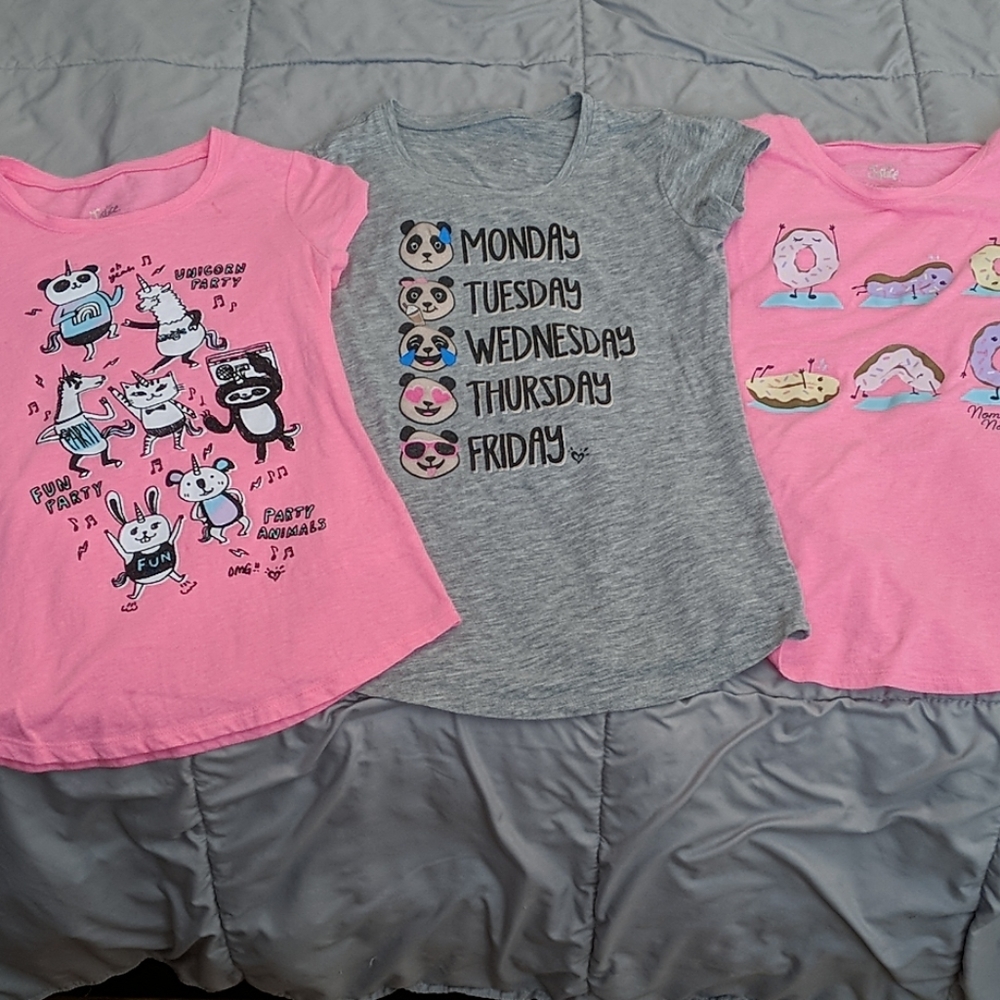 3 justice tshirts size 10